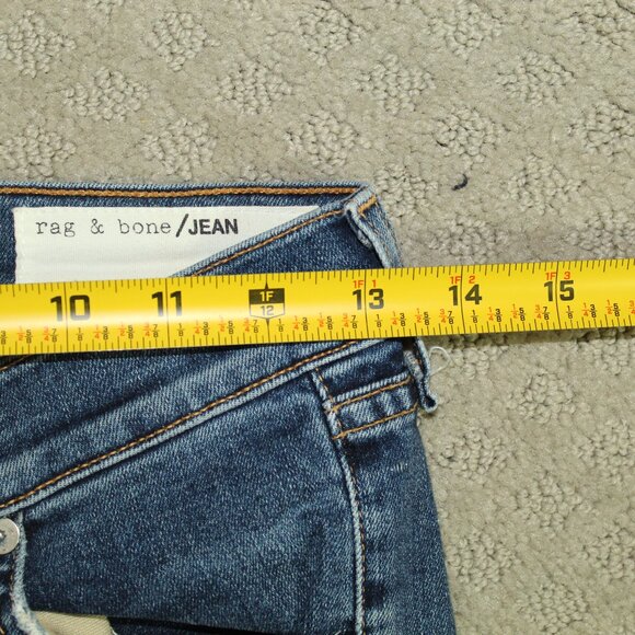 rag & bones Skinny Women's 28 Low Rise Ankle Raw Hem Blue Jeans - Picture 7 of 7